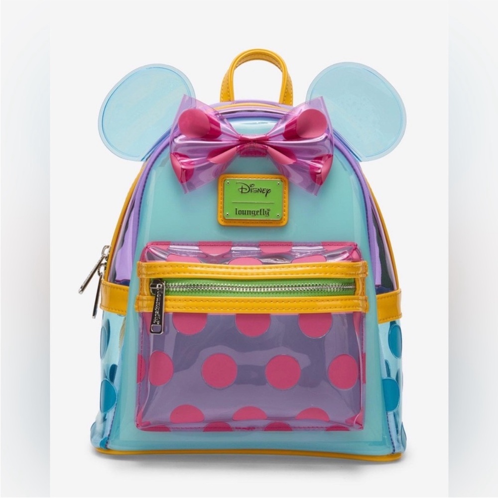Loungefly Disney Minnie Mouse Polka Dot Colorblock Ears Mini Backpack